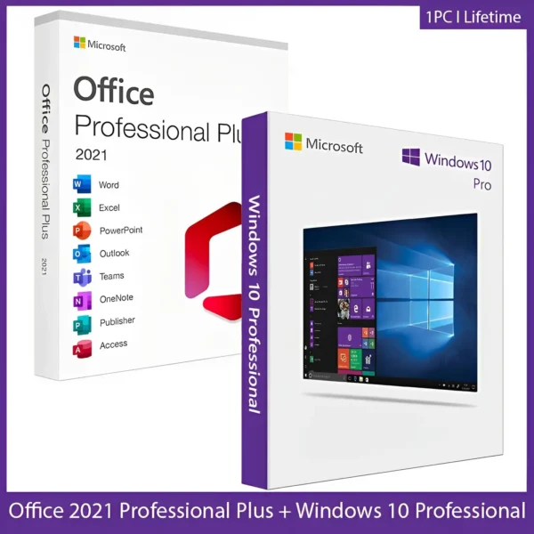 officd 2021 professional plus + windows 10 professional for 1PC