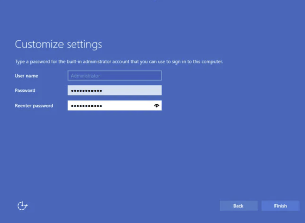 Set Administrator password after Windows Server 2025 installation