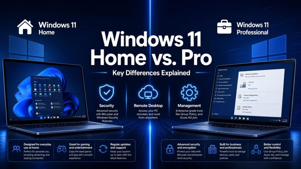 Windows 11 Home vs Pro: Key Differences & Which to Choose (2026)